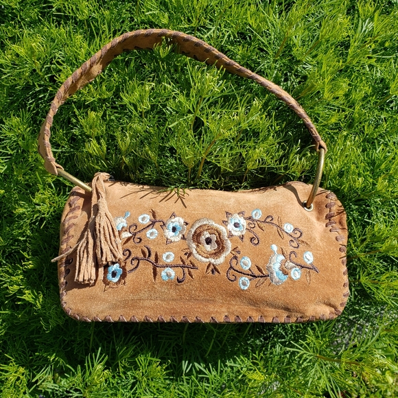 Wilsons Leather Handbags - WILSONS LEATHER Boho Fringe Embroidered Bag EUC